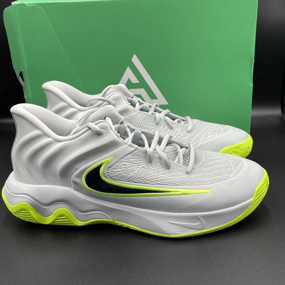 Nike Giannis Immortality 4 Shoes Mens 11 Silver Volt Black Basketball FQ3680-007